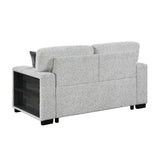 Prato - Loveseat With Storage And USB - Gray