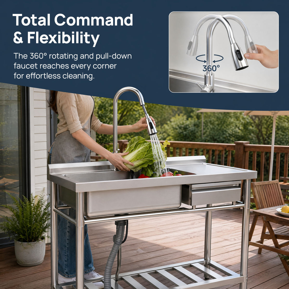 Freestanding Utility Sink With Accents