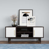 43 Inch Mid - Century Modern Contrasting TV Stand in Cappuccino White - TV Stands available at Alpine Outlets in Denver