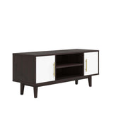 43 Inch Mid - Century Modern Contrasting TV Stand in Cappuccino White - TV Stands available at Alpine Outlets in Denver