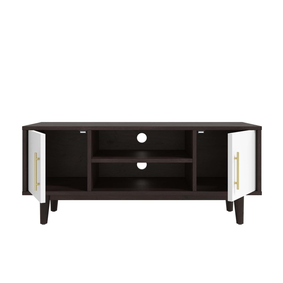 43 Inch Mid - Century Modern Contrasting TV Stand in Cappuccino White - TV Stands available at Alpine Outlets in Denver