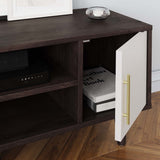 43 Inch Mid - Century Modern Contrasting TV Stand in Cappuccino White - TV Stands available at Alpine Outlets in Denver