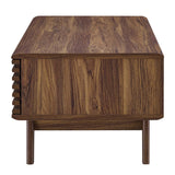 43 Inch Mid - Century Slat - Door Coffee Table in Walnut - Coffee Tables available at Alpine Outlets in Denver