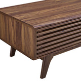 43 Inch Mid - Century Slat - Door Coffee Table in Walnut - Coffee Tables available at Alpine Outlets in Denver
