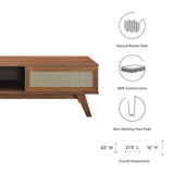 43 Inch Organic Rattan Sliding Door Coffee Table - Coffee Tables available at Alpine Outlets in Denver