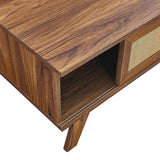 43 Inch Organic Rattan Sliding Door Coffee Table - Coffee Tables available at Alpine Outlets in Denver
