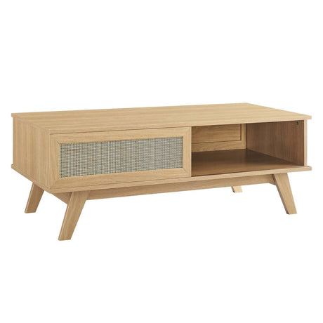 43 Inch Organic Rattan Sliding Door Coffee Table - Coffee Tables available at Alpine Outlets in Denver