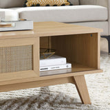 43 Inch Organic Rattan Sliding Door Coffee Table - Coffee Tables available at Alpine Outlets in Denver
