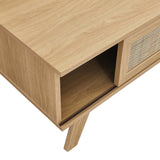 43 Inch Organic Rattan Sliding Door Coffee Table - Coffee Tables available at Alpine Outlets in Denver
