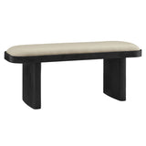 43 Inch Oval Fabric Accent Bench with Angled Pine Wood Legs - Benches available at Alpine Outlets in Denver