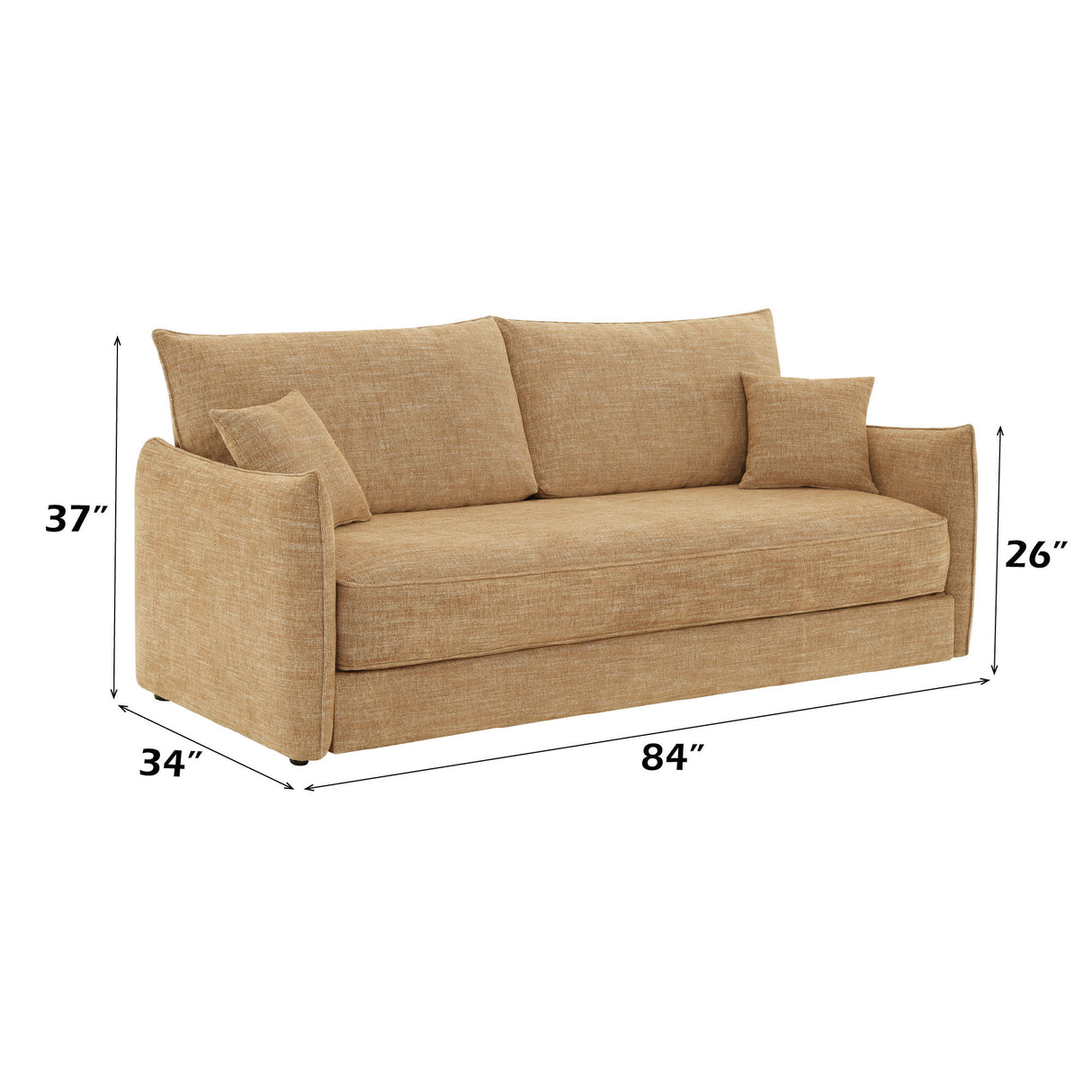 Cadie - Sofa With 2 Pillows - Mocha