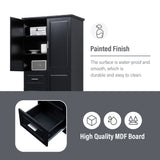 Tall And Wide Storage Cabinet With Doors, 3 Drawers