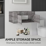 Floating Bathroom Vanity Cabinet, Soft Close Double Drawers, Open Side Storage, Wall Mounted, Cabinet Only