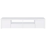 Garner - 2 Door Stand With Drawers Media Console - Gloss White