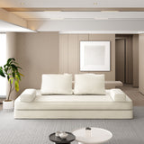 Multifunctional Convertible Sofa Bed With 2 Tumbler Backrests And 2 Pillows, Deep Seat Couch