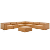 43.5 Inch Vegan Leather 8 - Piece Sectional Sofa Set in Tan - Living Room Furniture available at Alpine Outlets in Denver