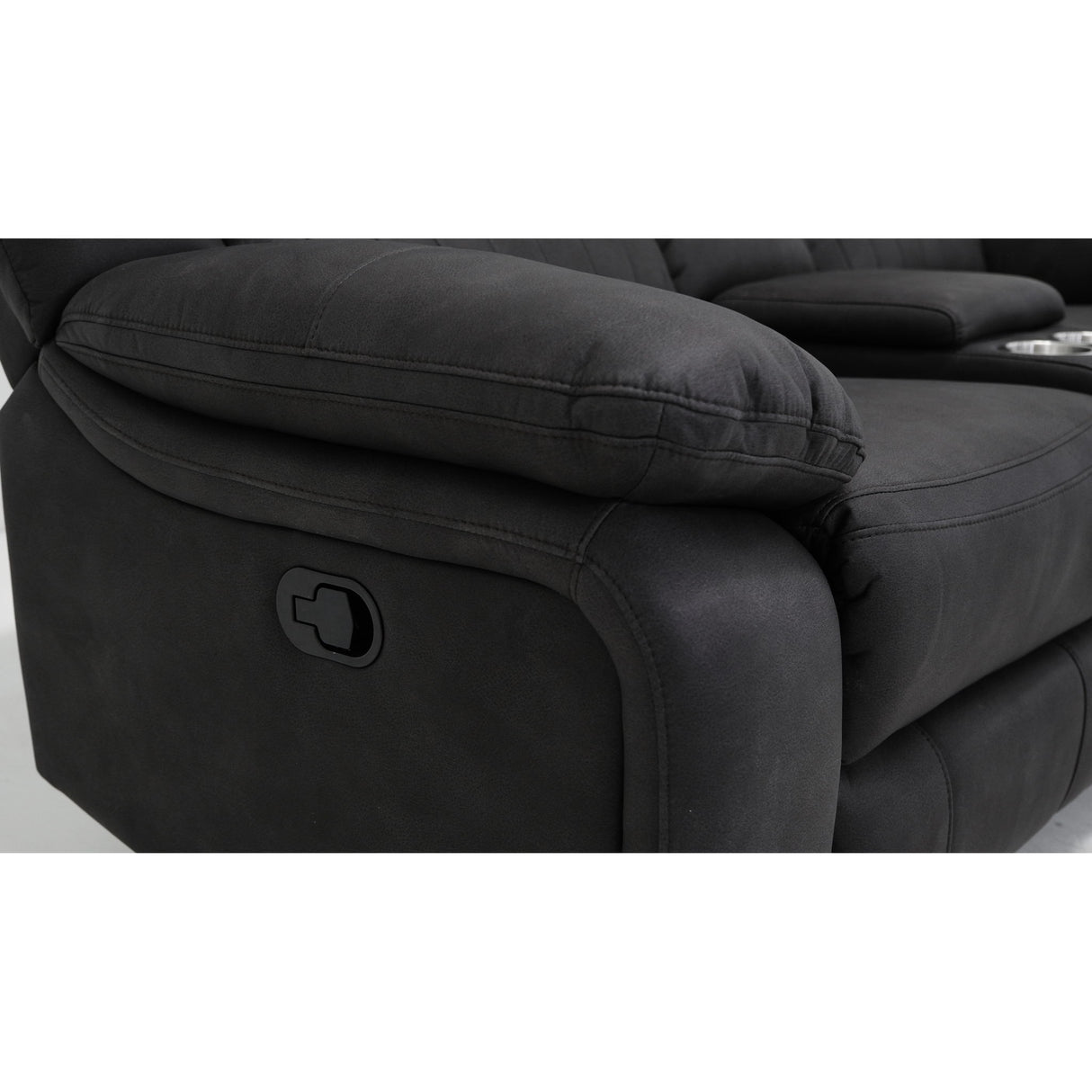 Reclining Console Loveseat - Black - Fabric