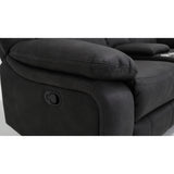 Reclining Console Loveseat - Black - Fabric