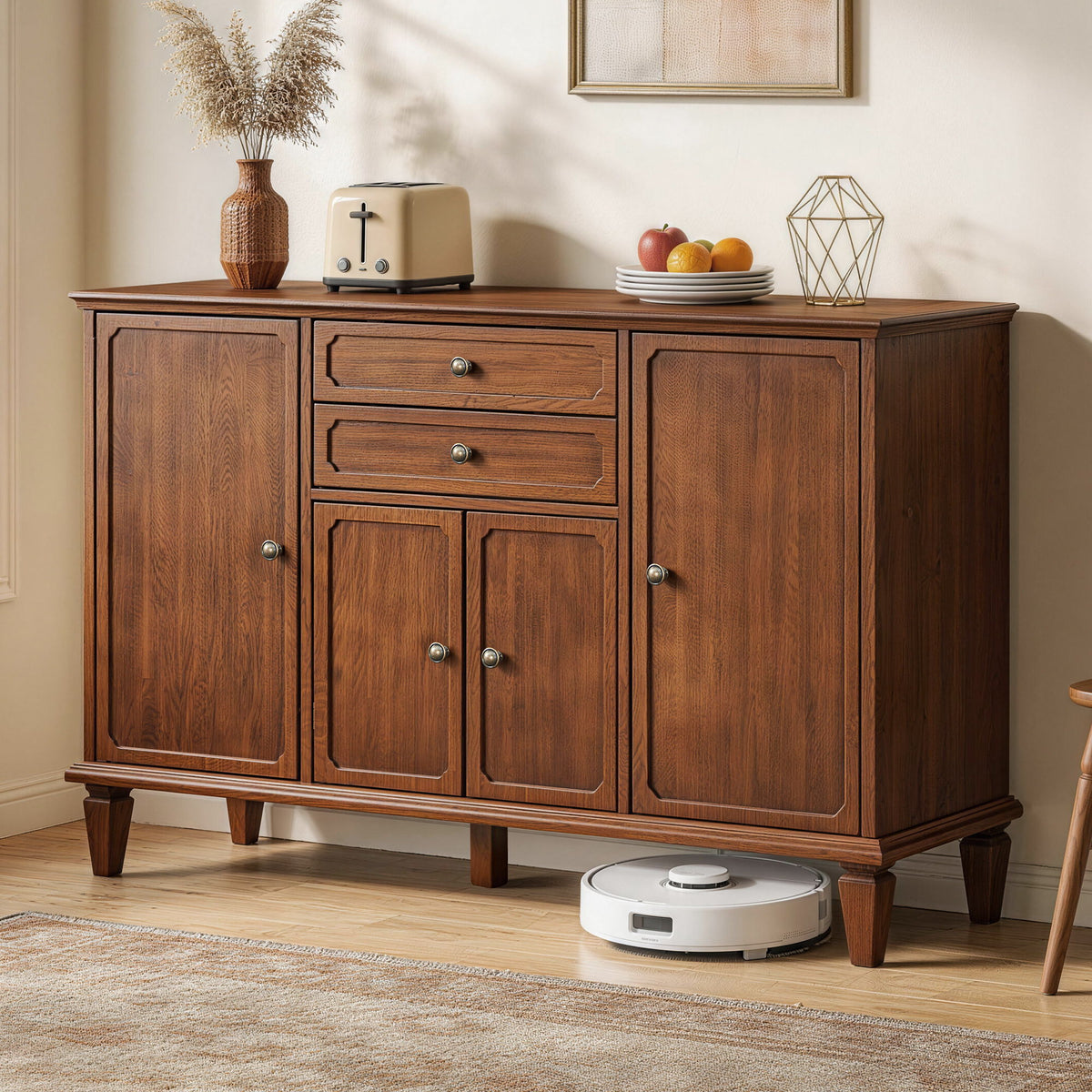 Sideboard Buffet Cabinet With 4 Doors And 2 Drawers, Console For Kitchen