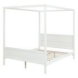 Canopy Platform Bed With Headboard And Footboard, Slat Support Leg