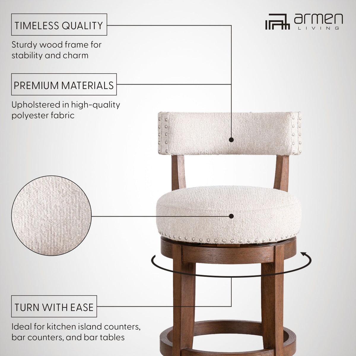 Mystic - Swivel Barstool - Brown