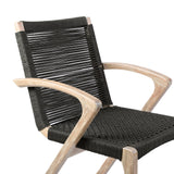 Brielle - Outdoor Light Eucalyptus Wood And Charcoal Rope Dining Chairs - (Set Of 2)