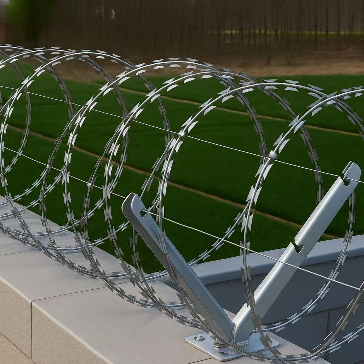 Galvanized V Bracket For Razor Wire Extension Fence Support 1 Pair - Silver