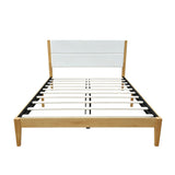 Platform Bed Frame With Upholstered Headboard, Slat Support
