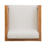 Outdoor Acacia Wood Patio Chair With Fabric Cushion