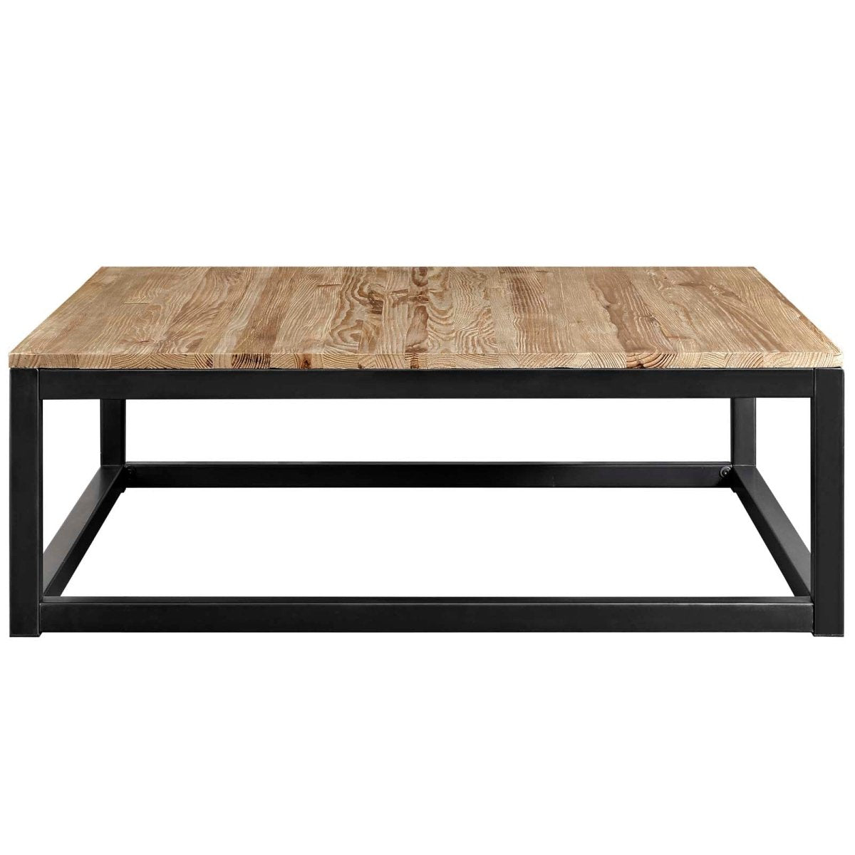 44 Inch Industrial Modern Solid Pine Coffee Table in Brown - Coffee Tables available at Alpine Outlets in Denver