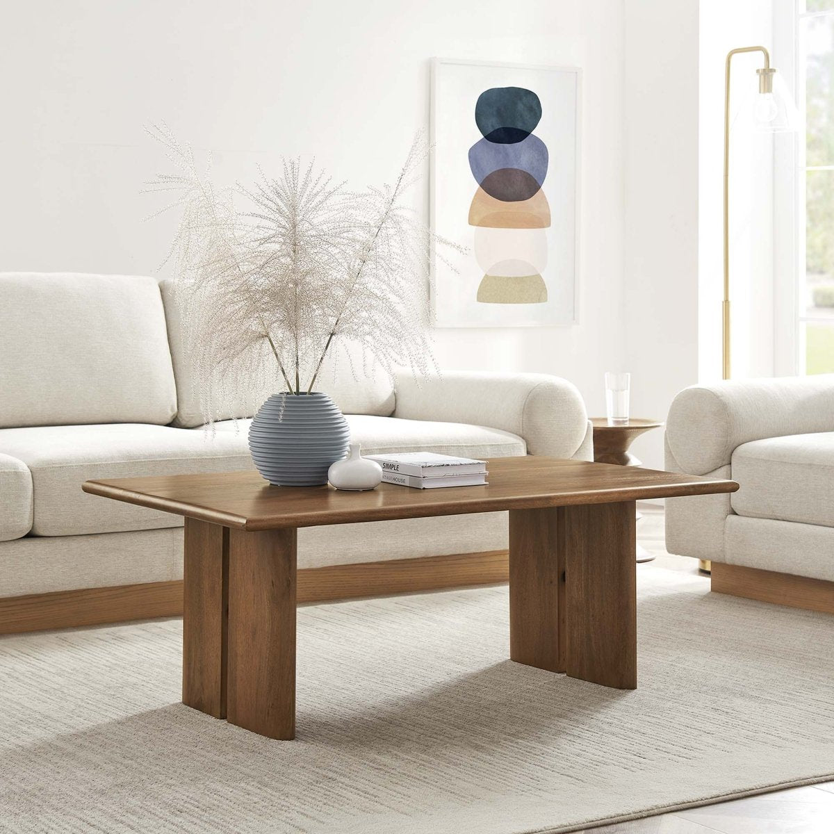 44 Inch Inviting Modern Farmhouse Mango Wood Coffee Table - Coffee Tables available at Alpine Outlets in Denver