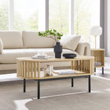 44 Inch Modern Oval Strip - Design Coffee Table - Coffee Tables available at Alpine Outlets in Denver