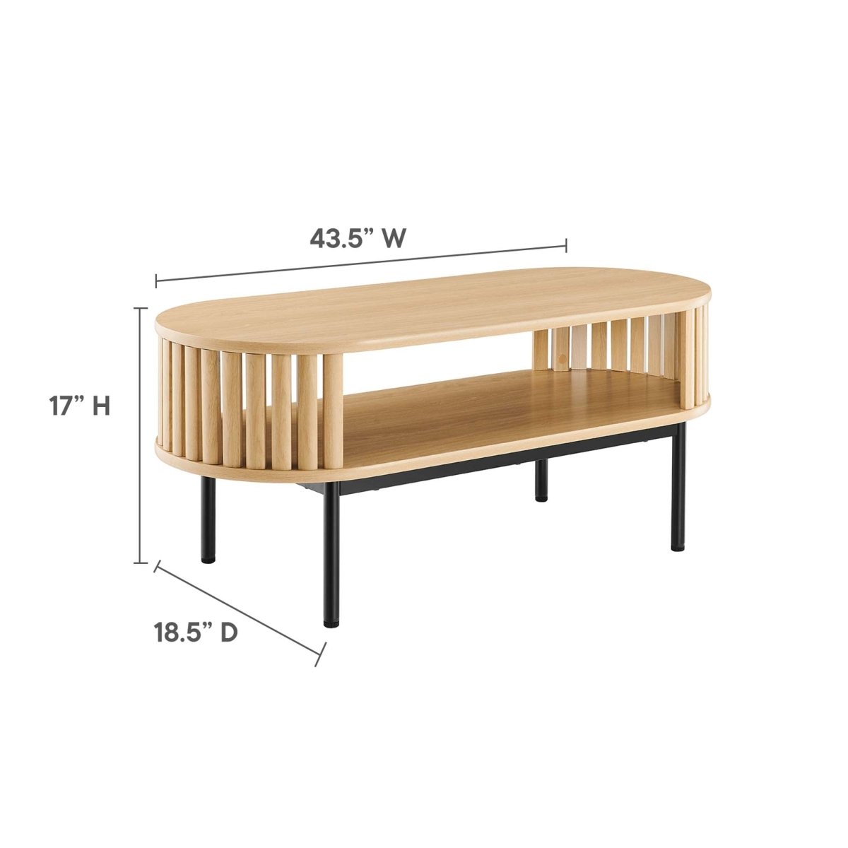 44 Inch Modern Oval Strip - Design Coffee Table - Coffee Tables available at Alpine Outlets in Denver