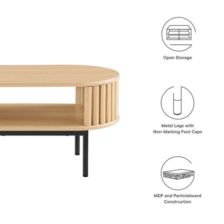 44 Inch Modern Oval Strip - Design Coffee Table - Coffee Tables available at Alpine Outlets in Denver