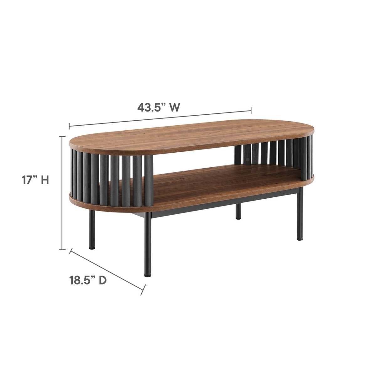 44 Inch Modern Oval Strip - Design Coffee Table - Coffee Tables available at Alpine Outlets in Denver