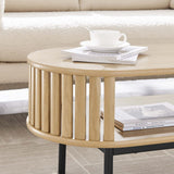 44 Inch Modern Oval Strip - Design Coffee Table - Coffee Tables available at Alpine Outlets in Denver
