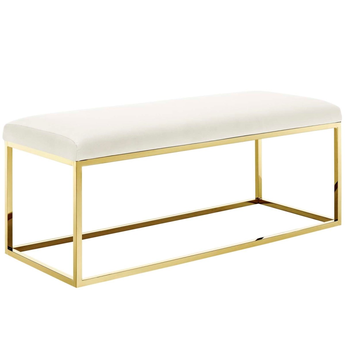 44 Inch Sleek Modern Tufted Velvet Bench - Benches available at Alpine Outlets in Denver
