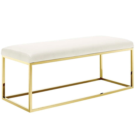 44 Inch Sleek Modern Tufted Velvet Bench - Benches available at Alpine Outlets in Denver