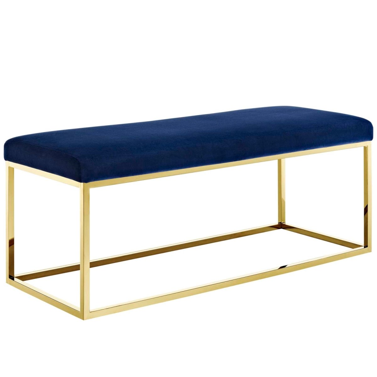 44 Inch Sleek Modern Tufted Velvet Bench - Benches available at Alpine Outlets in Denver