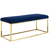 44 Inch Sleek Modern Tufted Velvet Bench - Benches available at Alpine Outlets in Denver