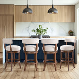 Mystic - Solid Wood Upholstered 26" Counter Height Swivel Barstool