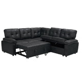 Convertible Sectional Sofa Bed With Pull Out Sleeper And Storage