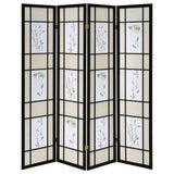 Catabella 4-Panel Floral Shoji Screen Room Divider
