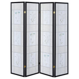 Catabella 4-Panel Floral Shoji Screen Room Divider