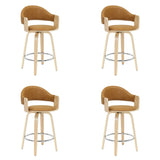 Daxton - Swivel Counter Height Round Back Wood Bar Stool With Faux Leather Seat