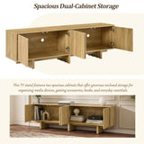 Retro Style TV Stand With Wavy Door