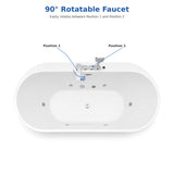 Xavier - Single Person AcrylicCorner Massage Bathtub, Featuring A Gfci Plug, Ul Certified Pump, Upc Certified Drain, And Swivel Faucet - Milk White