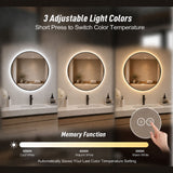 Round Framed Dimmable ED Bathroom Mirror With Anti Fog