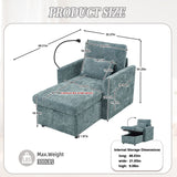 Multifunctional Chenille Recliner Sofa With Storage And Phone Bracket