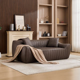 Oversized 2 Seater Loveseat With 2 Decor Throw Pillows, Deep Seat Sofa For Living Rooms